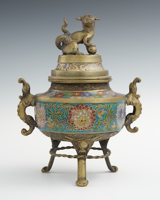 A Large Japanese Champleve Censer