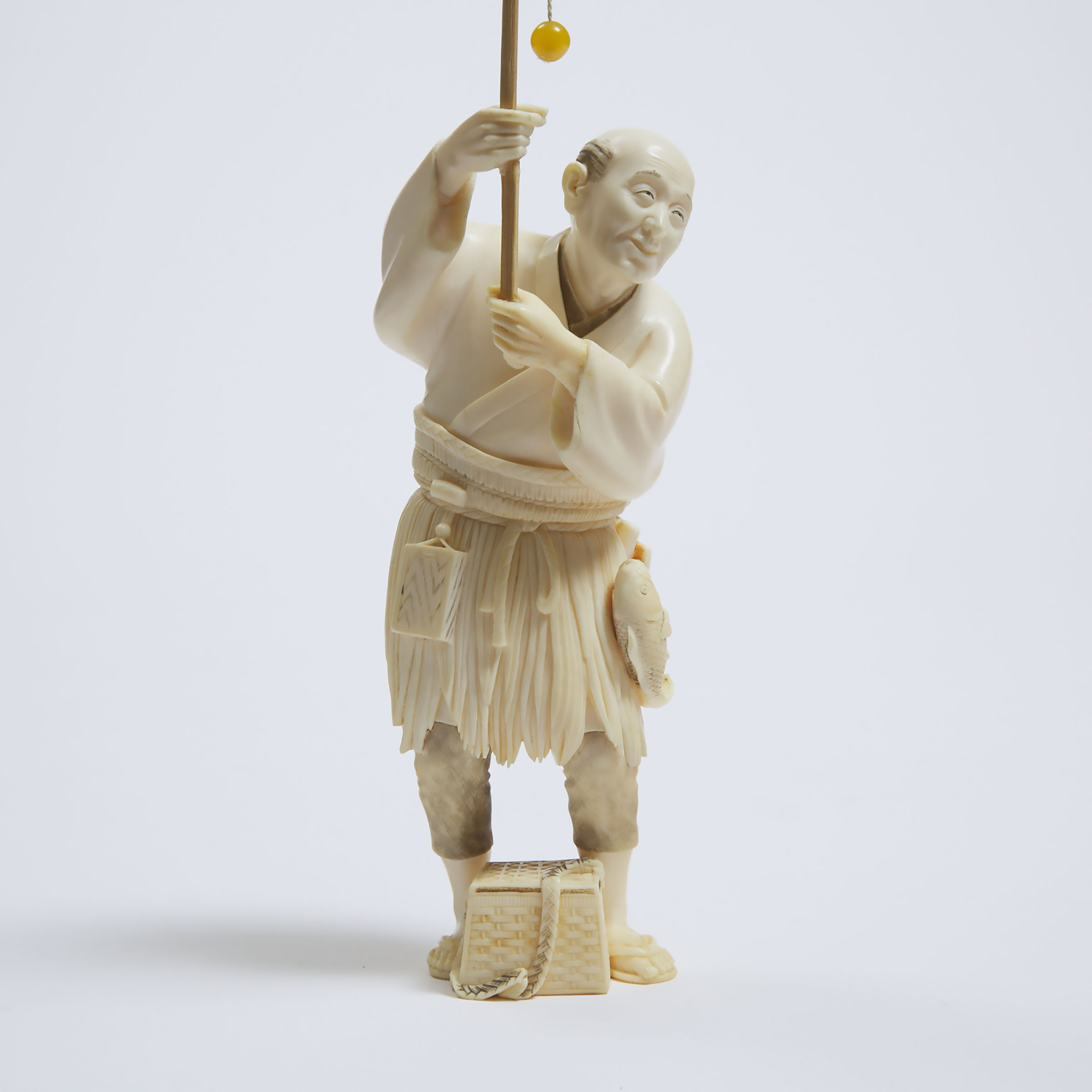 A Large Japanese Ivory Okimono of a