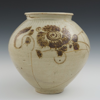 A Large Korean Pot with Gold