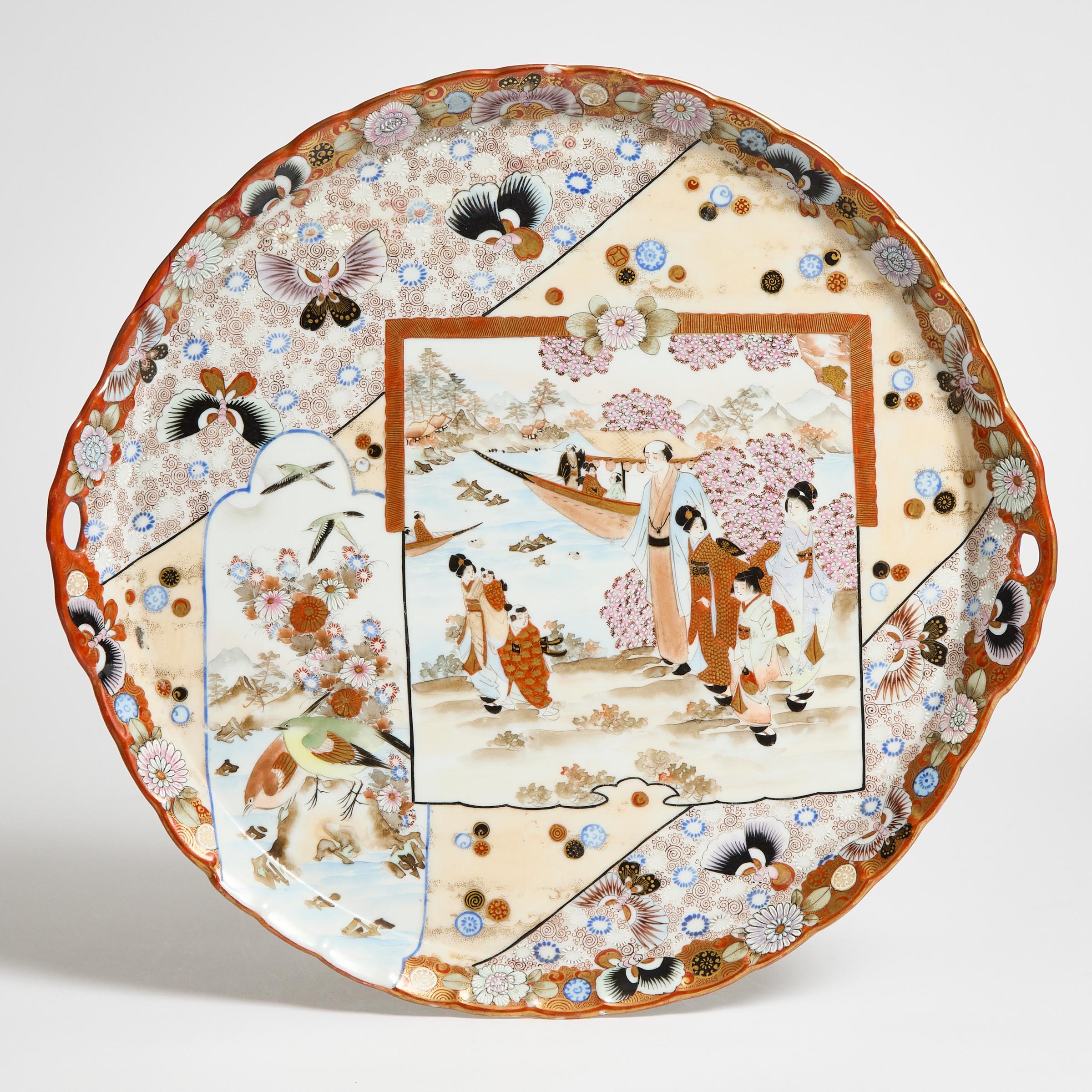 A Large Kutani Porcelain Circular