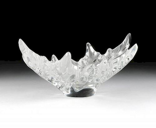 A LARGE LALIQUE FROSTED AND CLEAR