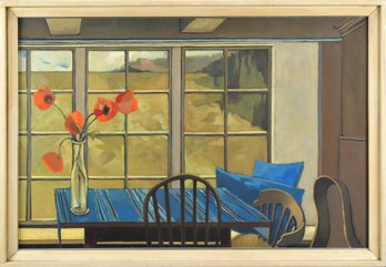 A large late 20th C. oil on canvas,