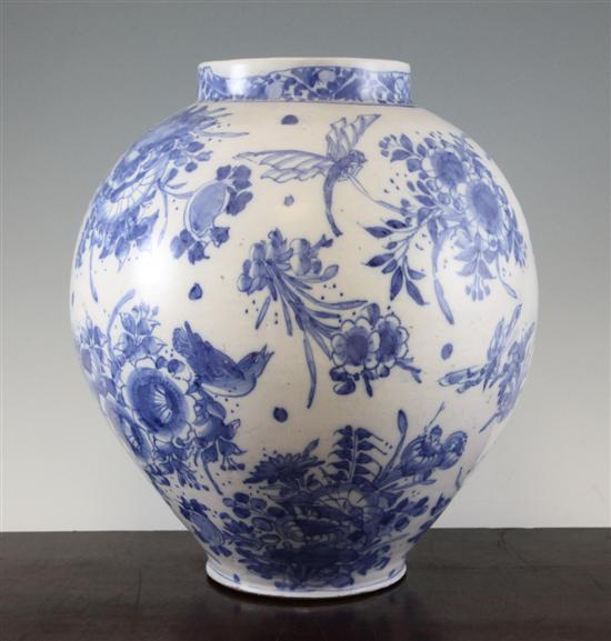 A large London delftware ovoid vase