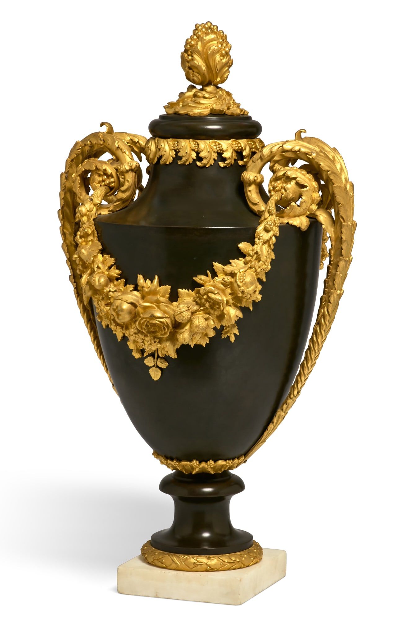 A LARGE LOUIS XVI STYLE GILT AND 