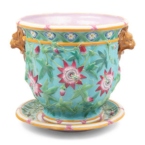 A Large Majolica Jardinière with