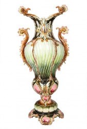 A LARGE MAJOLICA VASE, EICHWAL