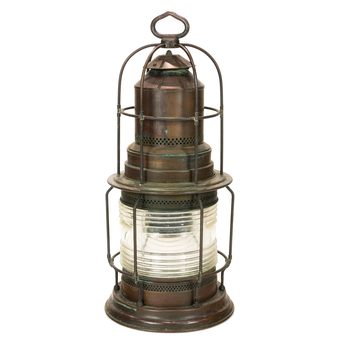 A LARGE MARITIME BRASS SHIP'S