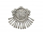 A LARGE MATL SILVER BROOCHA la