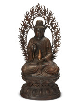 A LARGE METAL ALLOY FIGURE OF