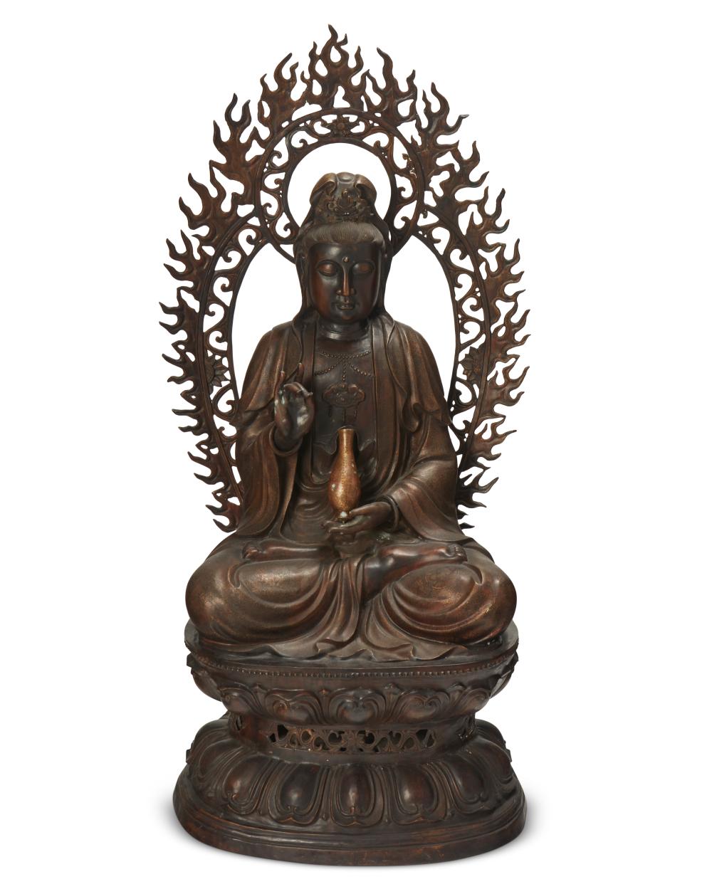 A LARGE METAL ALLOY GUANYINA