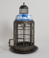A Large Metal and Porcelain Ar
