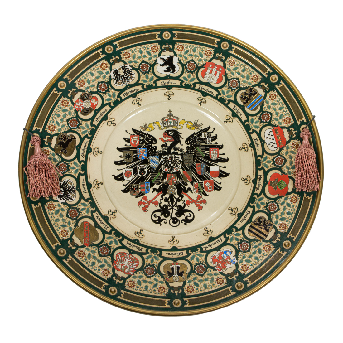 A LARGE METTLACH STONEWARE