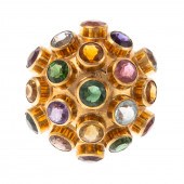 A LARGE MULTI GEMSTONE "SPUTNI
