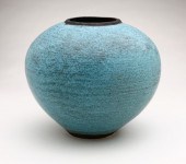 A large Otto Heino blue glazed