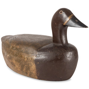 A Large Painted Wood Duck Decoy