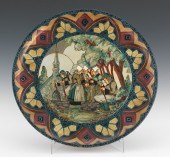 A Large Painted Wooden Platter