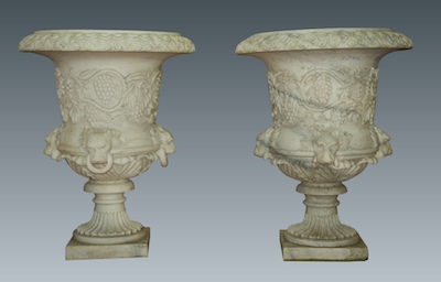 A Large Pair of Carved Marble