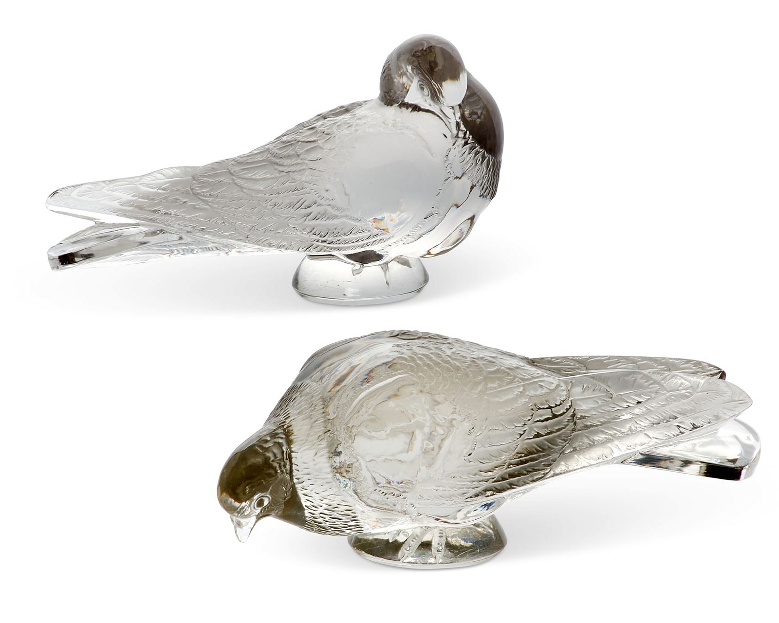 A LARGE PAIR OF LALIQUE GLASS