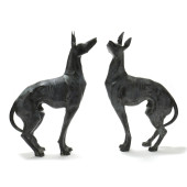 A LARGE PAIR OF PATINATED BRON