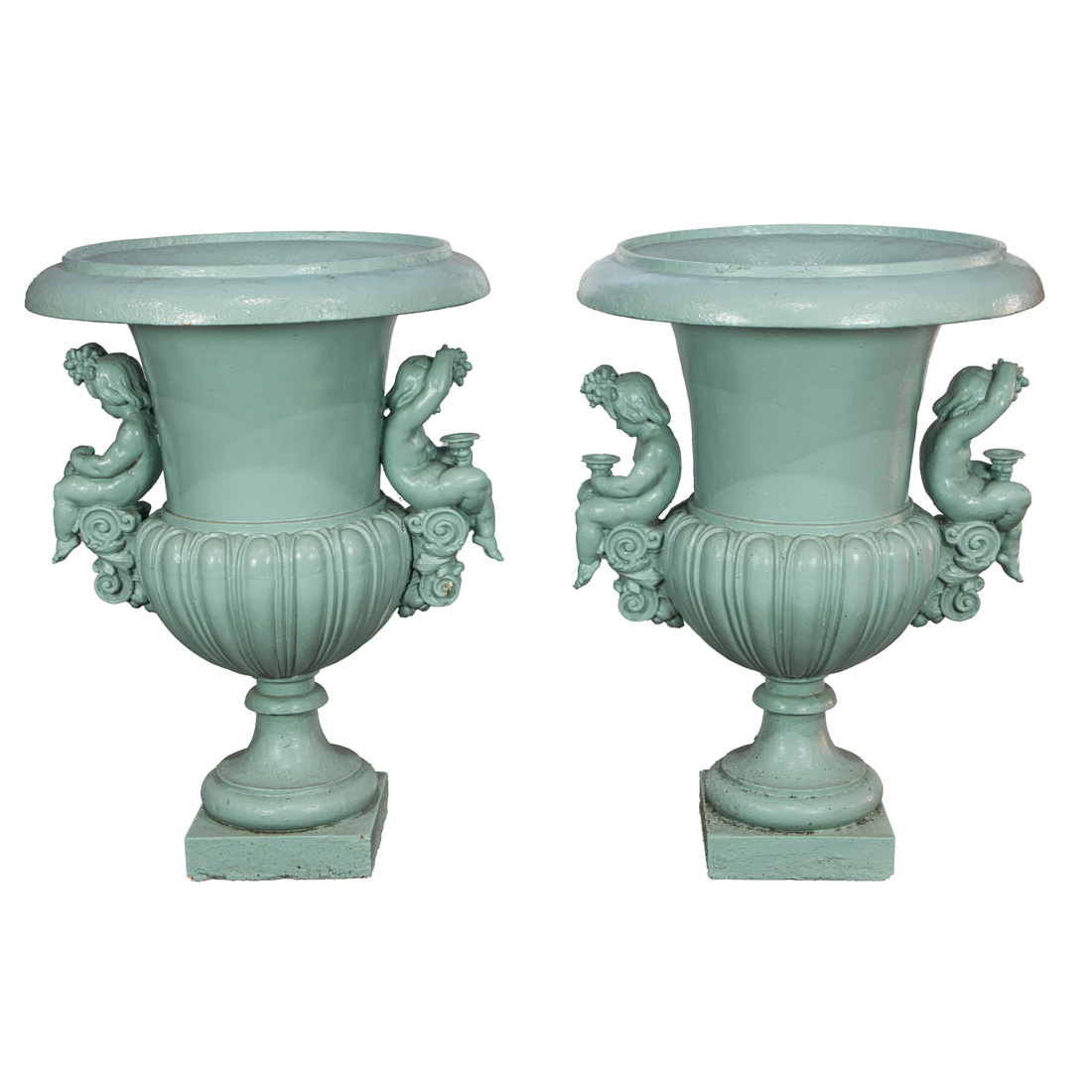 A LARGE PAIR OF VICTORIAN PAINTED