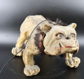 A LARGE PAPIER MACHE BULLDOG W