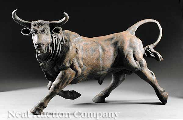 A Large Patinated Cast Iron