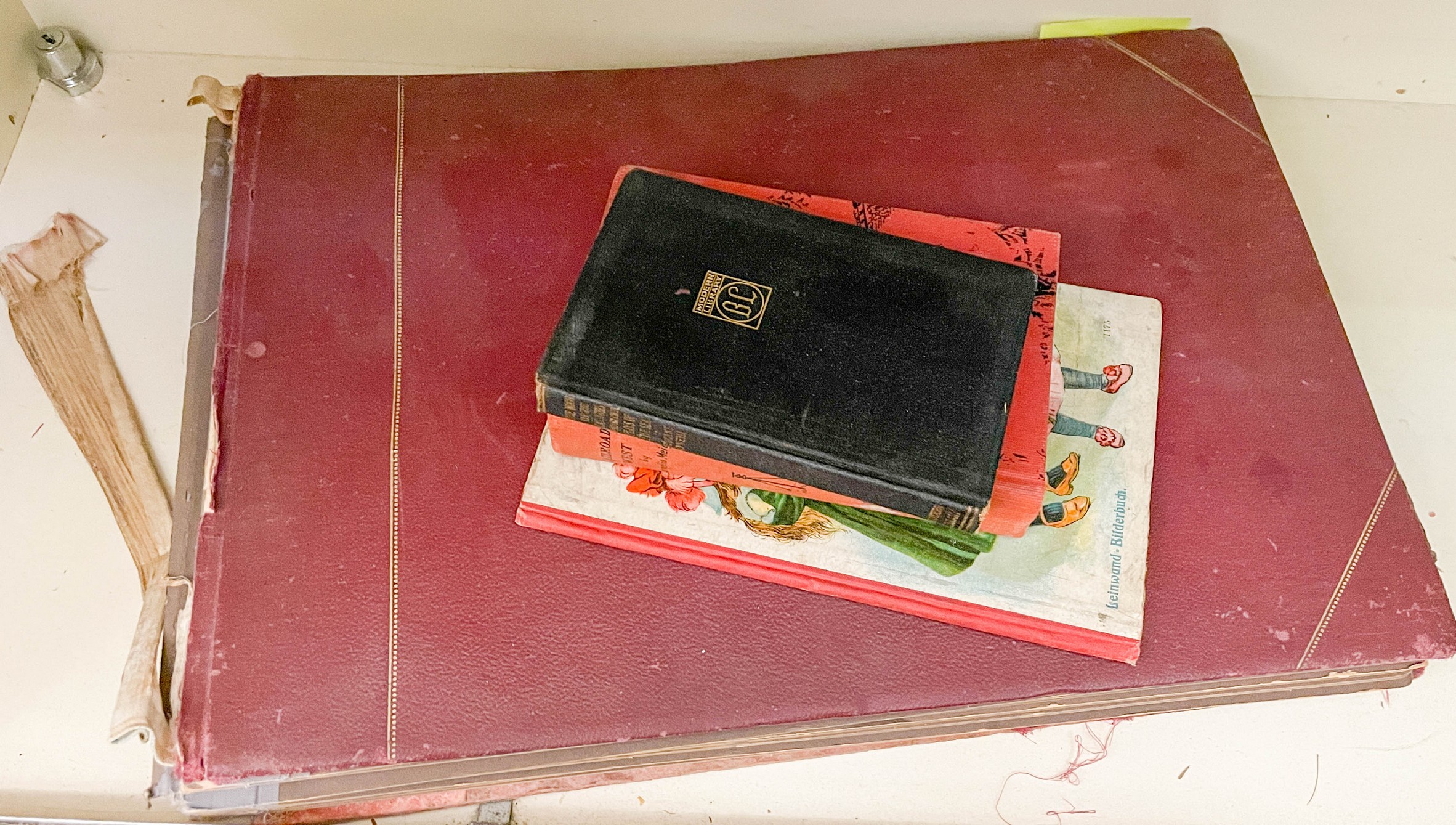 A large photo album with many