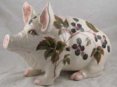 A large pig decorated with bra