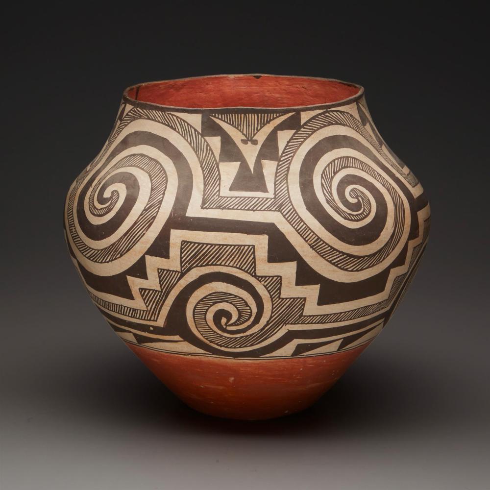 A LARGE POLYCHROME ACOMA POTTERY