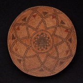 A LARGE POLYCHROME APACHE BASK