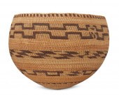 A LARGE POLYCHROME POMO BASKET