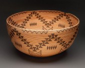 A LARGE POLYCHROME WASHOE MUSH
