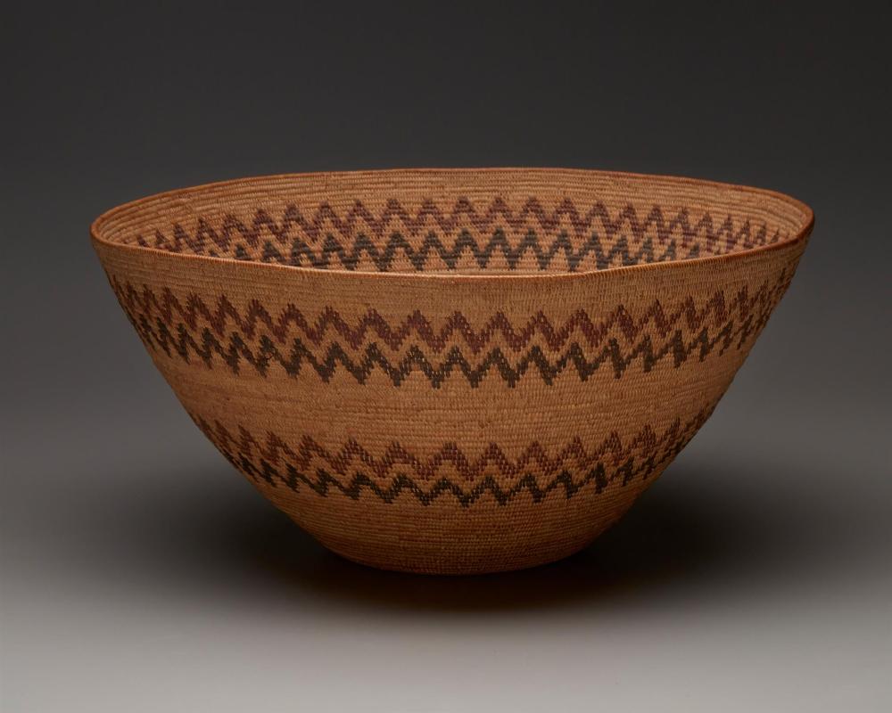 A LARGE POLYCHROME YOKUTS MUSH BOWL