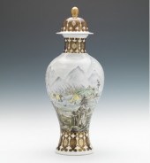 A Large Porcelain Temple Jar M