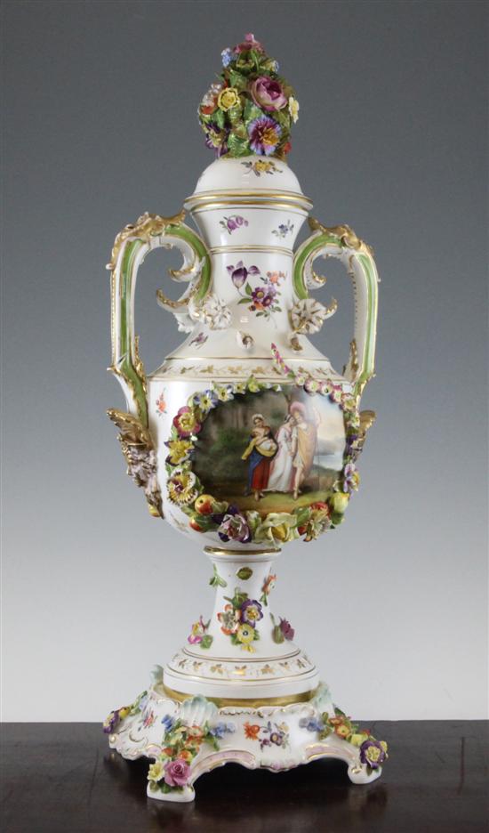 A large Potschappel porcelain