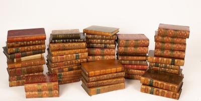 A large quantity of leather bound