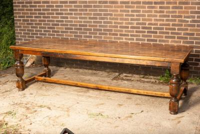 A large refectory type dining table