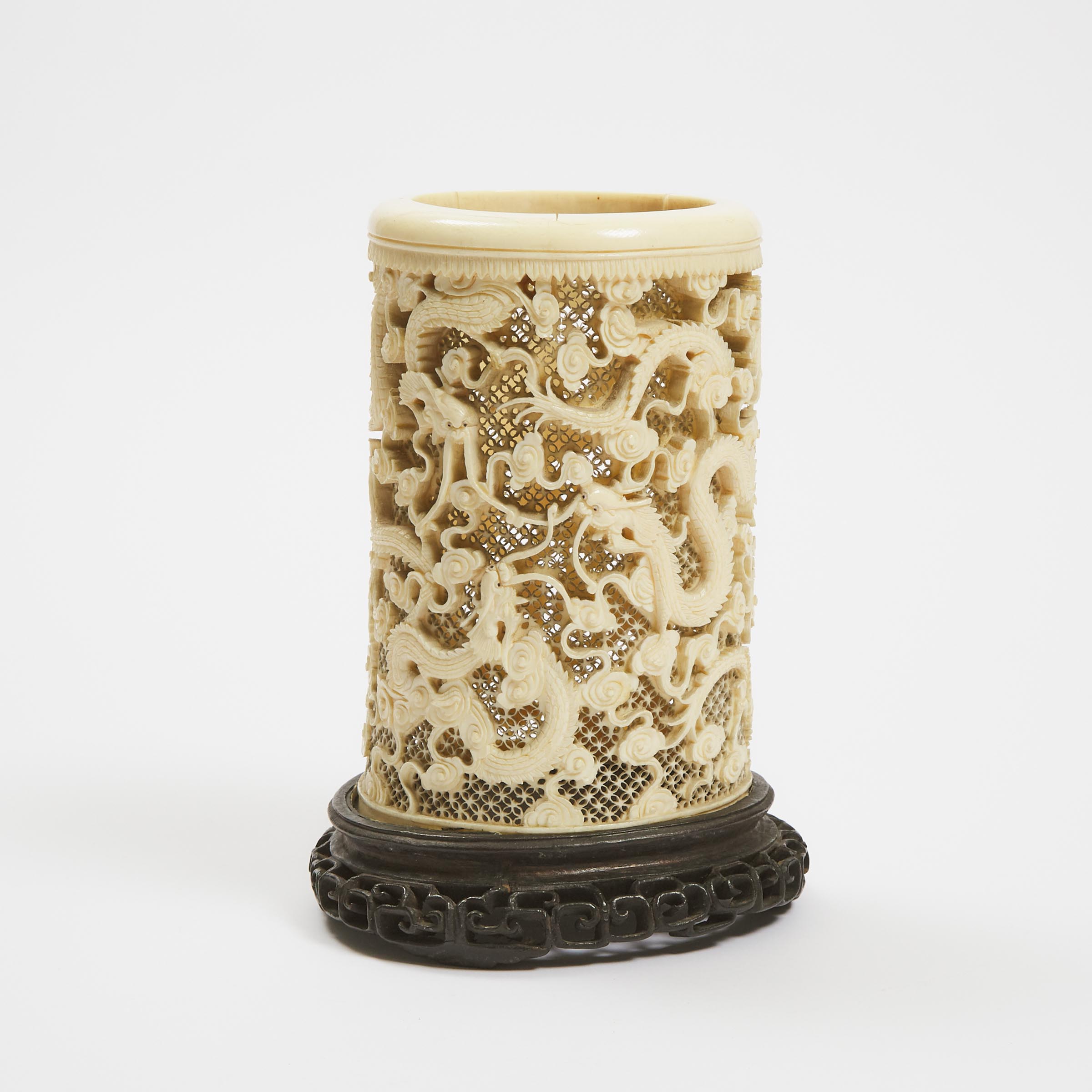 A Large Reticulated Ivory Brush