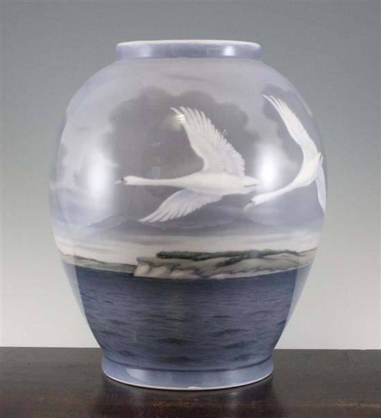 A large Royal Copenhagen ovoid vase