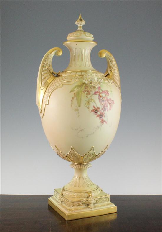 A large Royal Worcester blush ivory