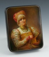 A Large Russian Fedoskino "Boy