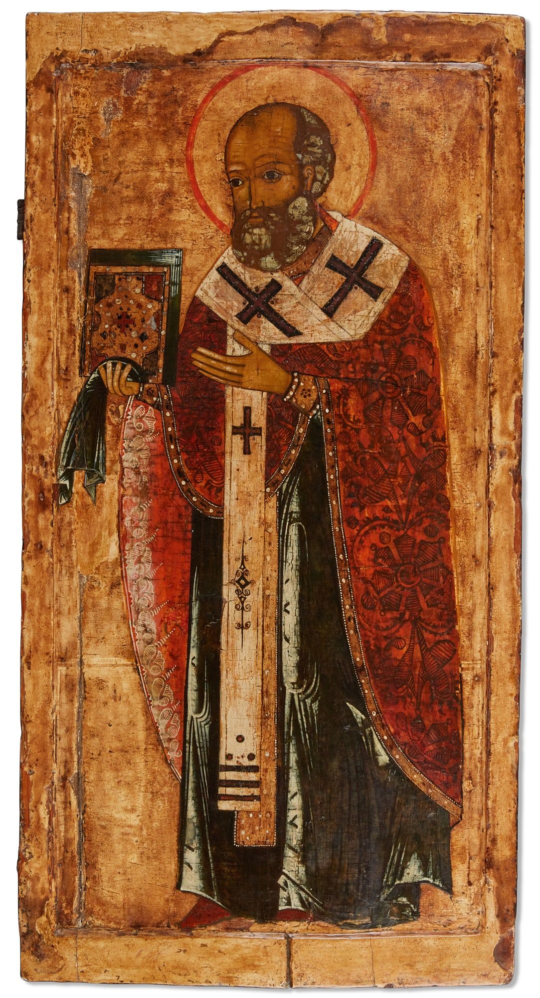 A LARGE RUSSIAN ICON OF ST.