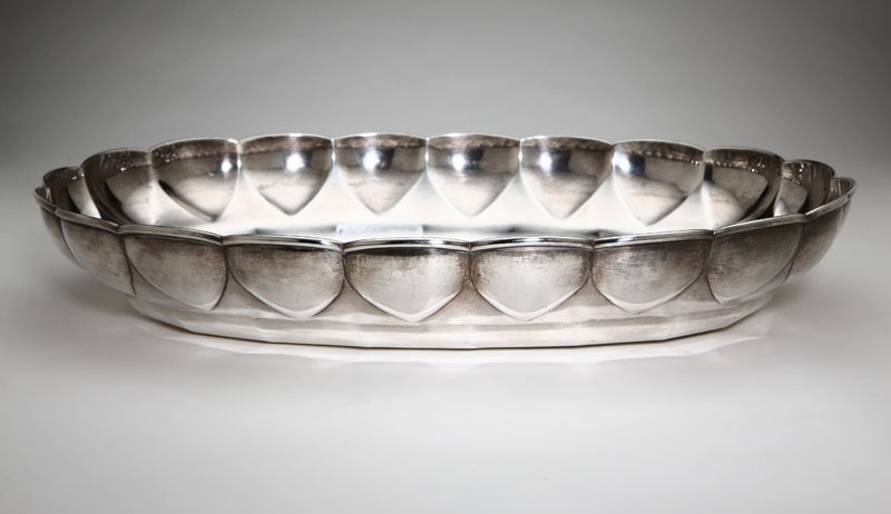 A large Russian silver scalloped