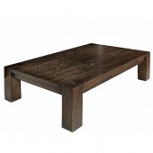 A LARGE RUSTIC WOOD COFFEE TAB