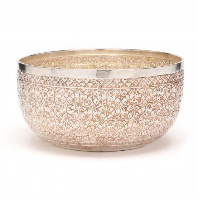A LARGE SILVER BOWL, LAOS