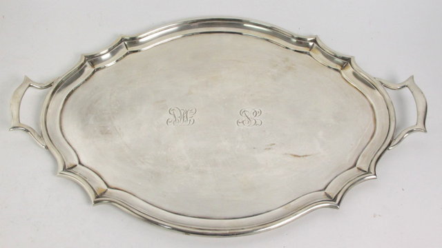 A large silver tray Charles