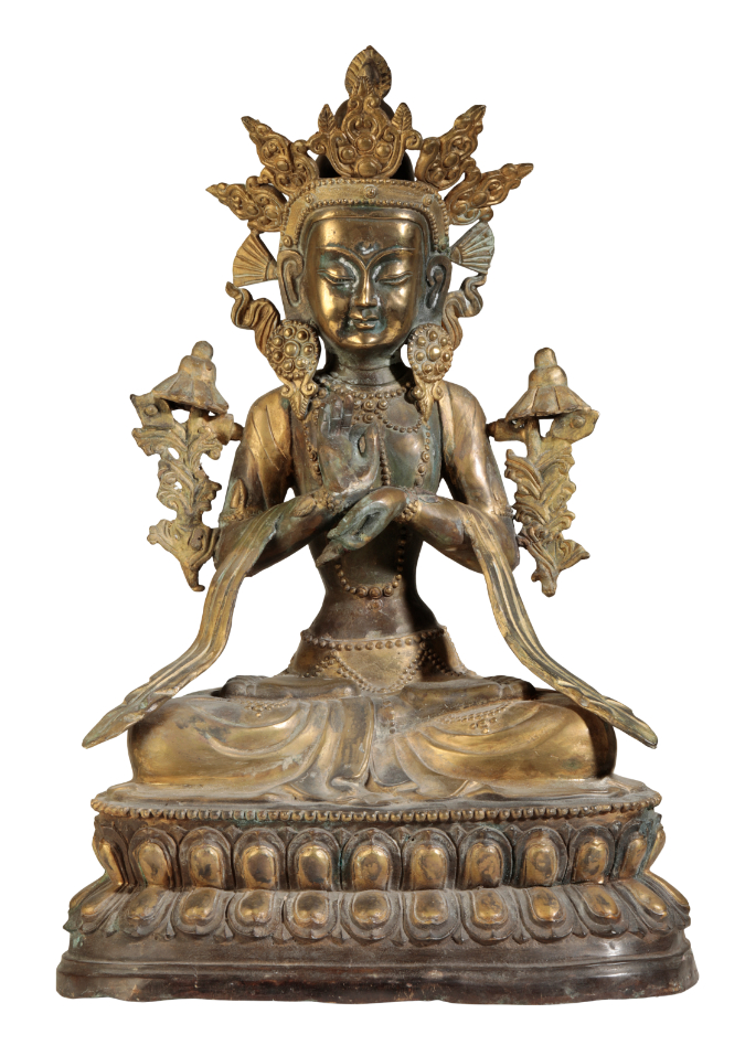 A LARGE SINO-TIBETAN BRONZE OF