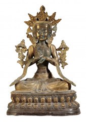A LARGE SINO-TIBETAN BRONZE OF