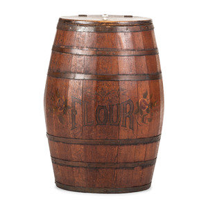 A Large Stenciled and Grain Painted