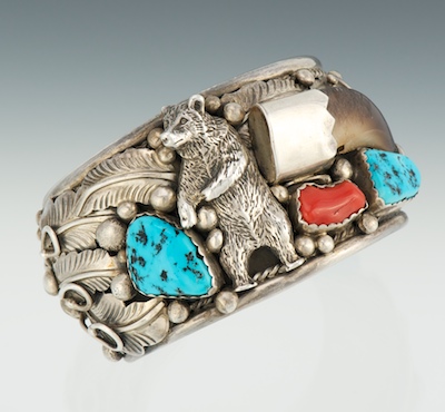 A Large Sterling Silver Bear Claw